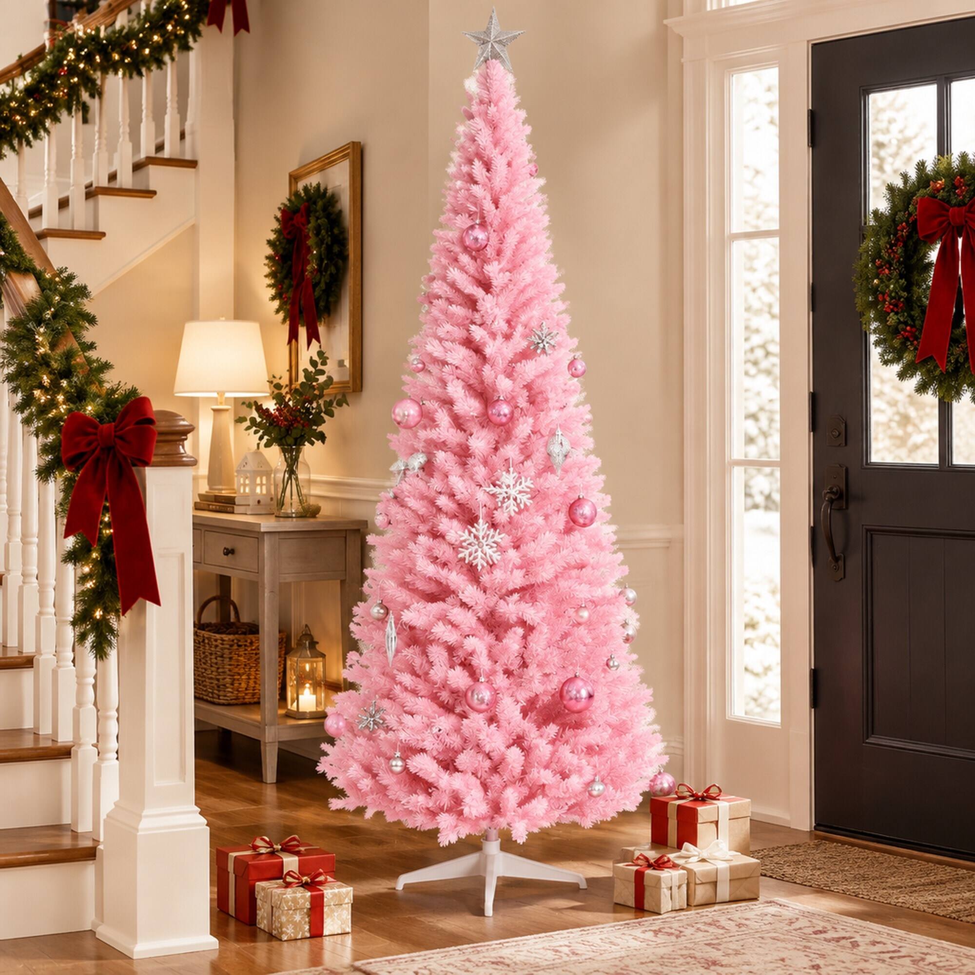 RYHNUYNE Slim Artificial Pencil Christmas Tree With Realistic Branch ...