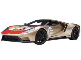 Ford GT Heritage Edition #5 "Holman Moody" Gold Metallic with Red and White Graphics 1/18 Model Car by Autoart