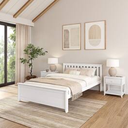 Plank+Beam - Classic Queen Bed, White - White