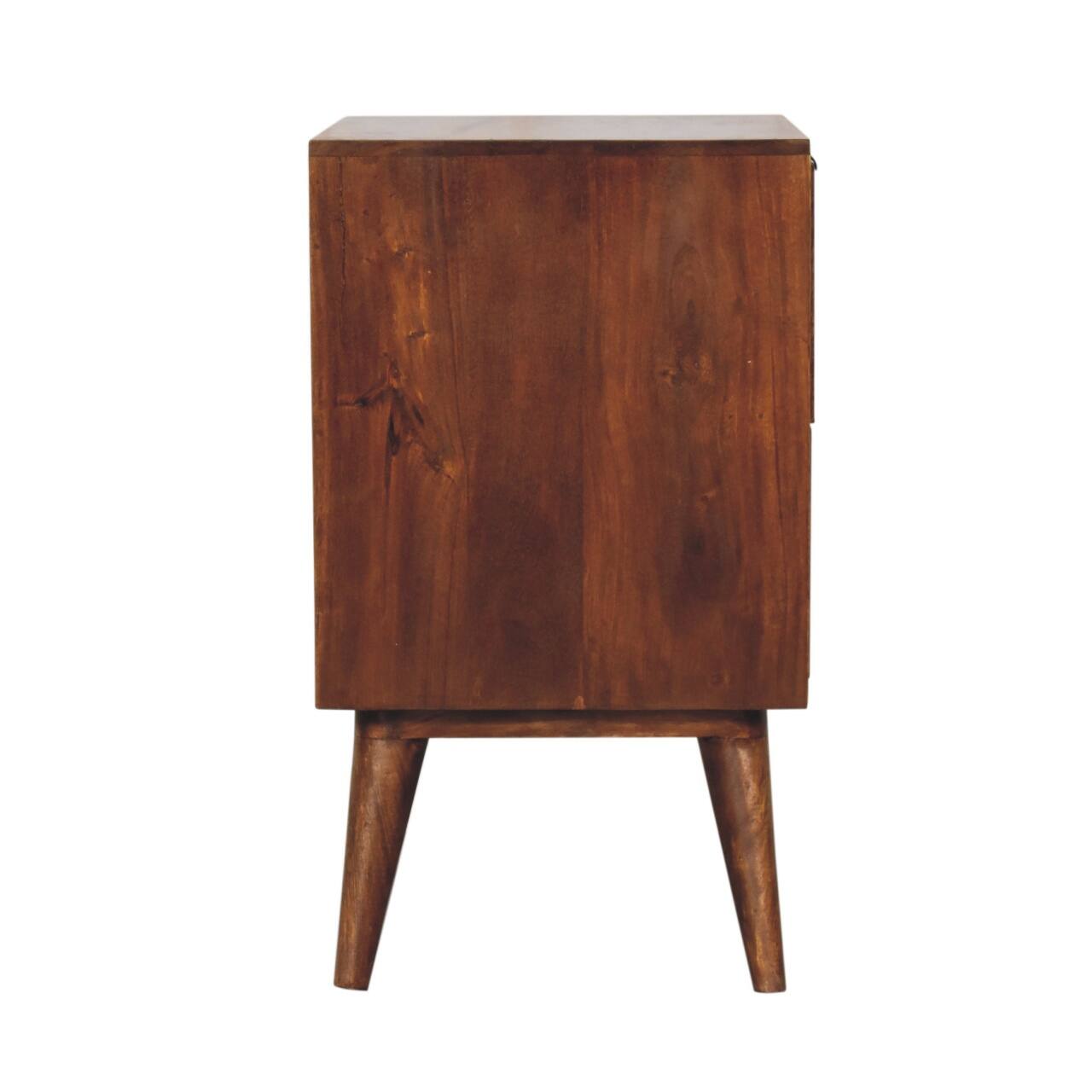 Alt View 5. Artisan Furniture - Artisan Furniture Solid Wood Quad Nightstand, 2 Drawers, Nordic Legs, Chestnut, Dark Brown - Chestnut.