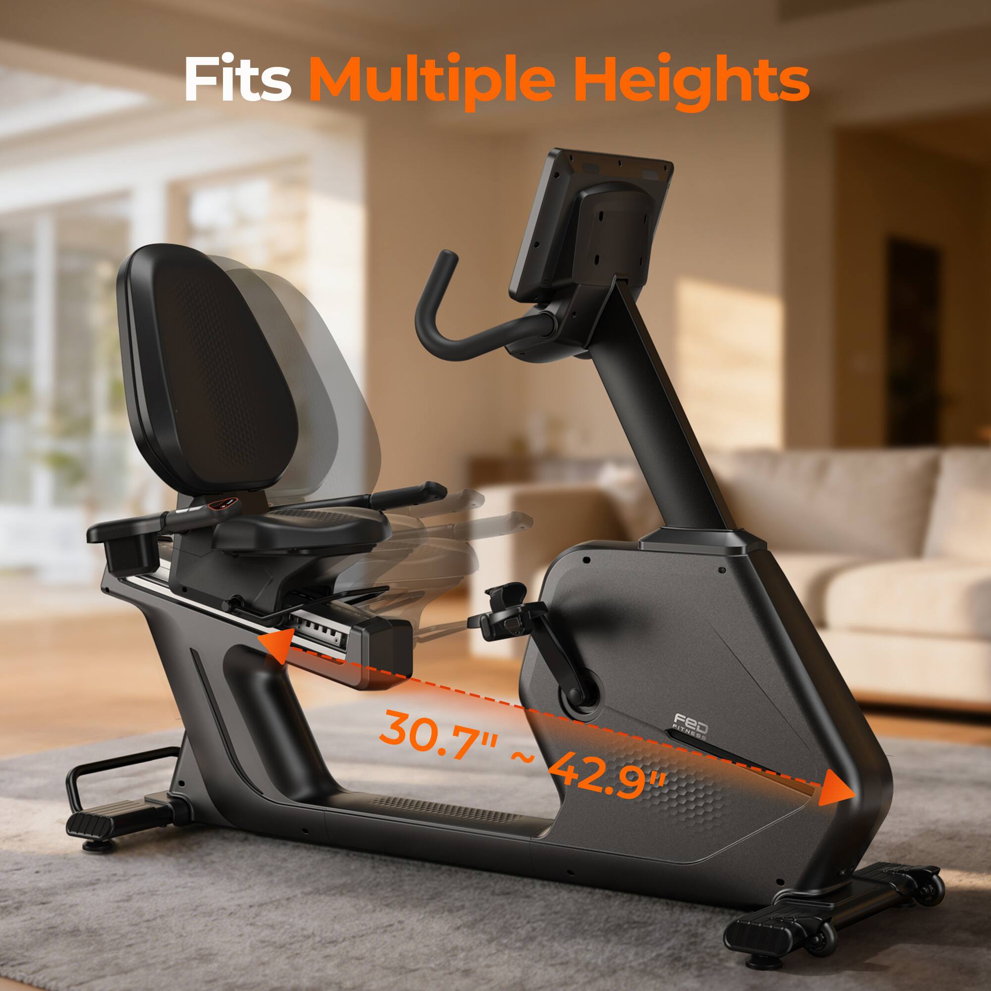 Fits Multiple Heights  
30.7" ~ 42.9"