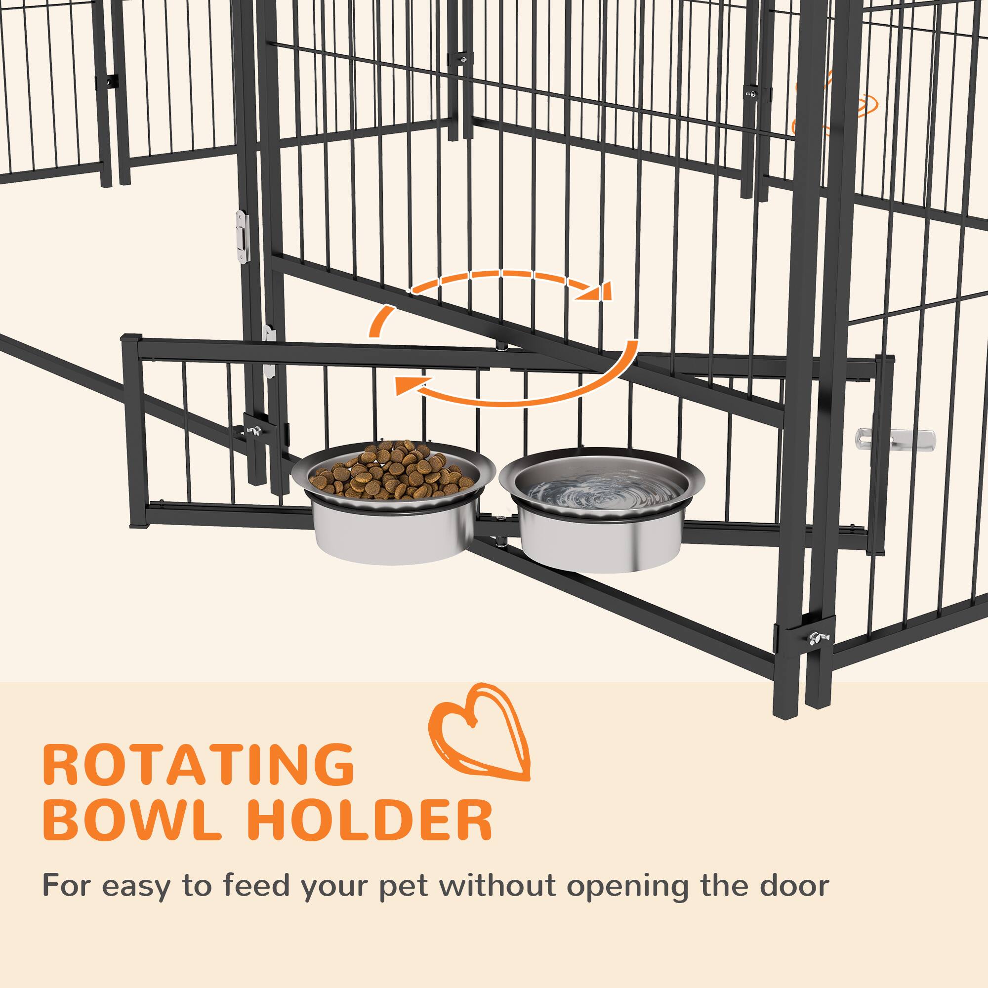 ROTATING BOWL HOLDER  
For easy to feed your pet without opening the door