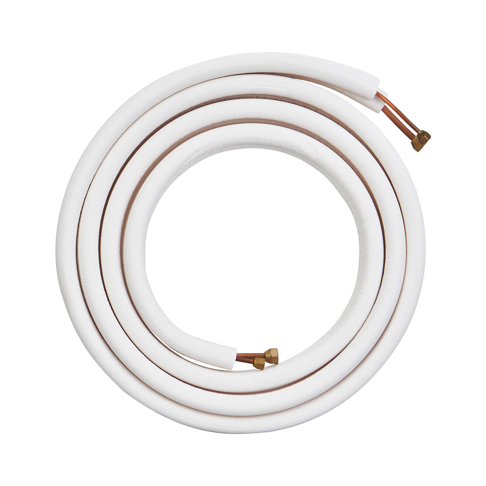 Alt View 5. VEVOR - 16FT Mini Split Line Set, 1/4" & 3/8" O.D Copper Pipes Tubing and Triple-Layer Insulation - White.