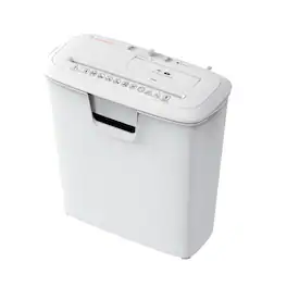 Bonsaii - Quiet Strip-Cut Shredder - Up to 8 Sheets, Offering high Security, CDs, Credit Cards - Equipped with a 3.4-Gallon bin - White