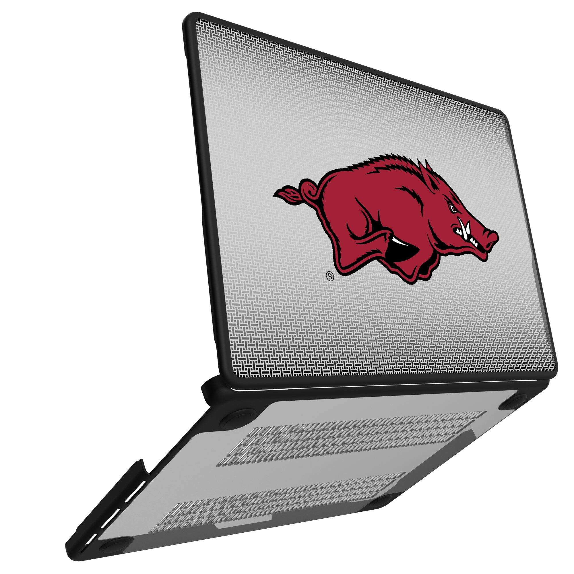 Alt View 1. Keyscaper - Arkansas Razorbacks Linen MacBook Case - Pro 14 in - Multicolor.