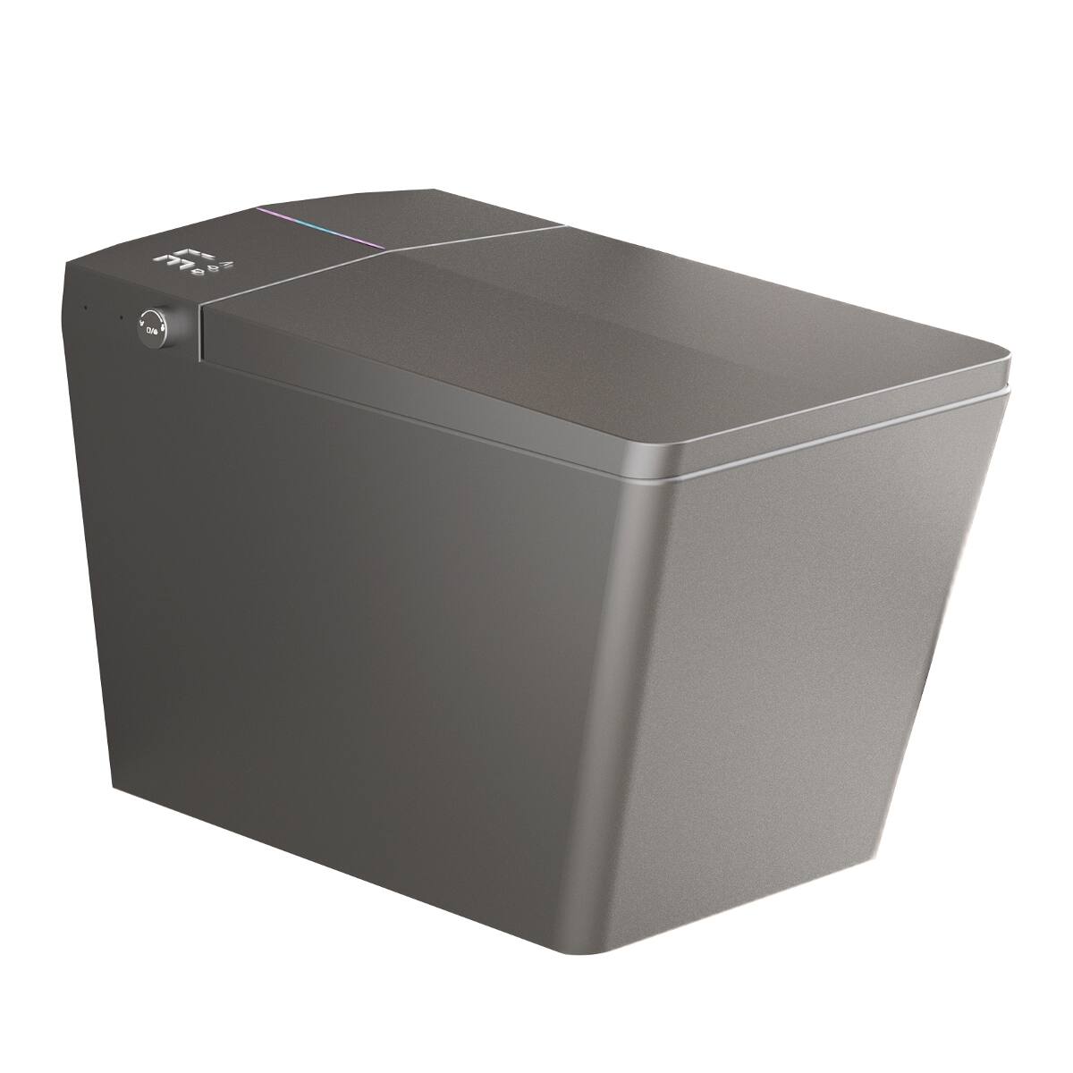 Alt View 6. Loheer - Loheer Square Smart Toilet Built In Tank Matte Gray Bidet Toilet with Remote Control - Matte Gray.
