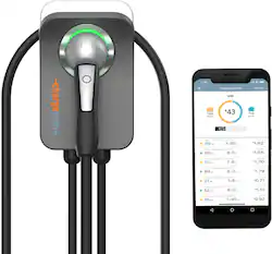 Charge Point - Home Flex Level 2 WiFi NEMA 14-50 Plug Electric Vehicle EV Charger - Gray - Front_Zoom