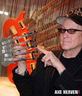 Axe Heaven - Rick Nielsen - Rick Nielsen Cheap Trick 1981 Hamer Five-neck Checkered Mini Guitar - Collectibles - Multicolor
