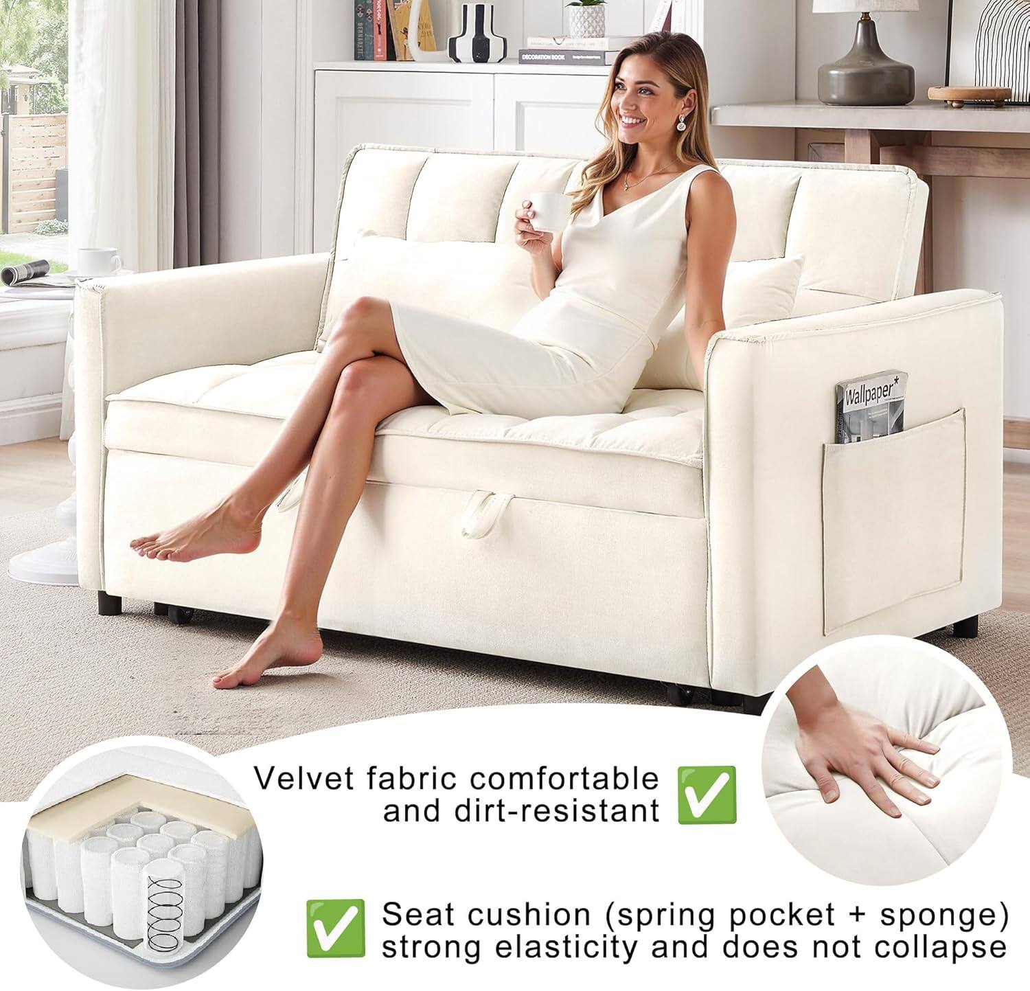 I - Wallpaper* 10000 Velvet fabric comfortable and dirt-resistant V Seat cushion (spring pocket + sponge) strong elasticity and does not collapse