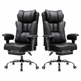 CloudRest Pro - High Back Executive Reclining Gaming Chair Wide PU Leather Big and Tall Ergonomic Office Chair - Black