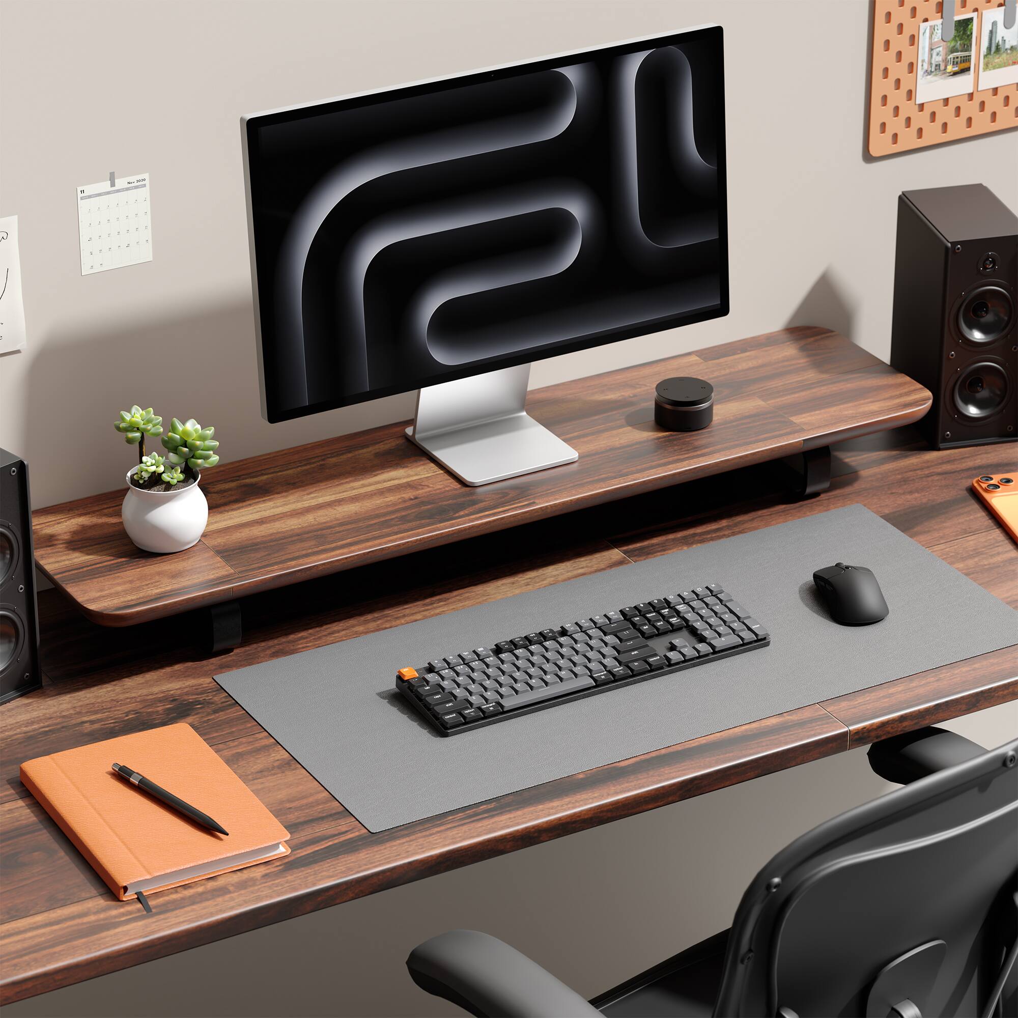 Angle. Keychron - K5 Version 2 Full-Size Low-Profile Wireless Keyboard with Hot-Swap Brown Switch - Black.