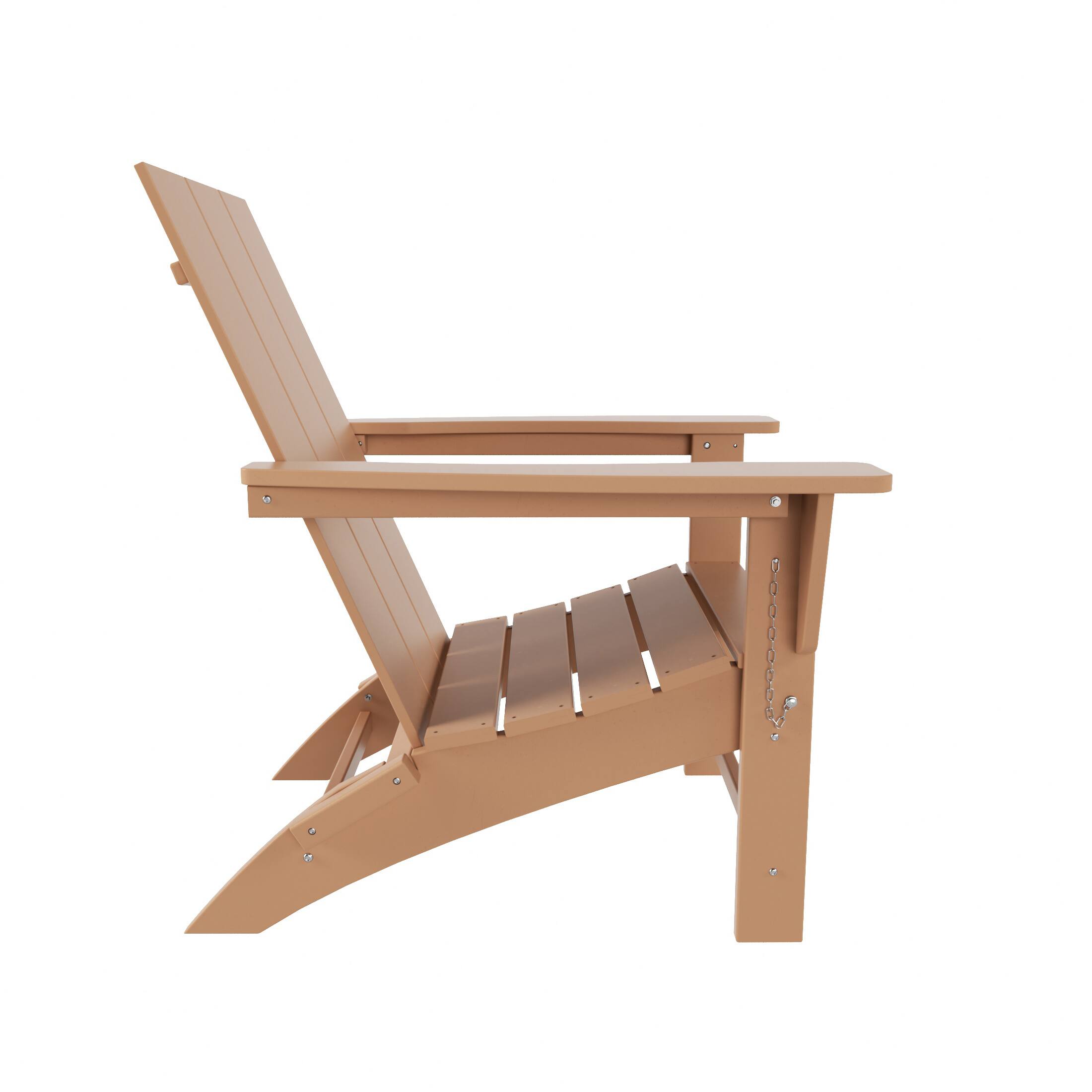 Back. WestinTrends - WestinTrends Ashore Outdoor HDPE Modern Folding Adirondack Chair - Teak.
