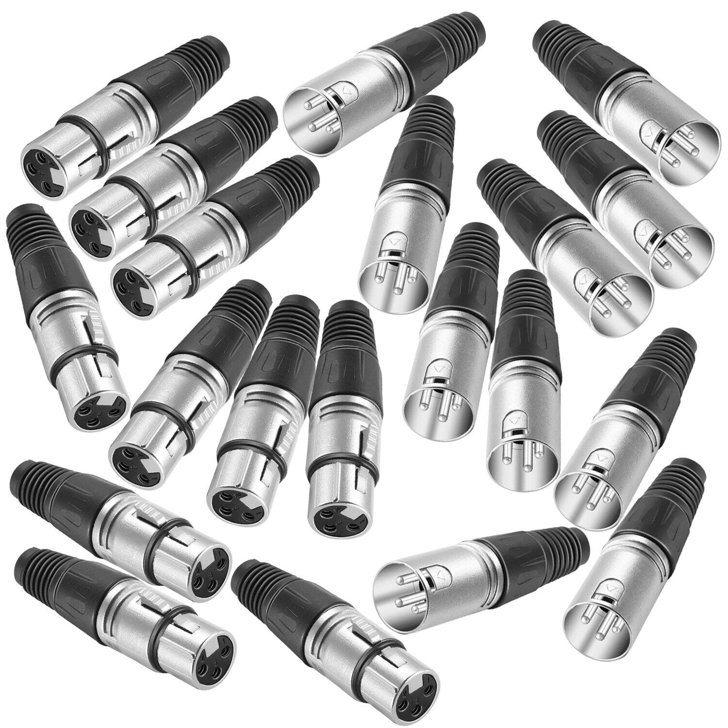 Alt View 1. Neewer - 20-Piece XLR Connector Set, 10M/10F, Solder.