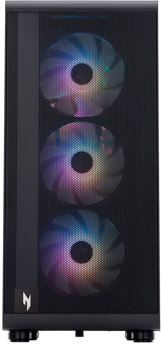 Alt View 3. Acer - Acer Nitro 60 Desktop PC (AMD Ryzen 9 7900, 64GB DDR5, 2TB PCIe SSD, GeForce RTX 5070, Win 11 Pro) w/USB Hub - Black.