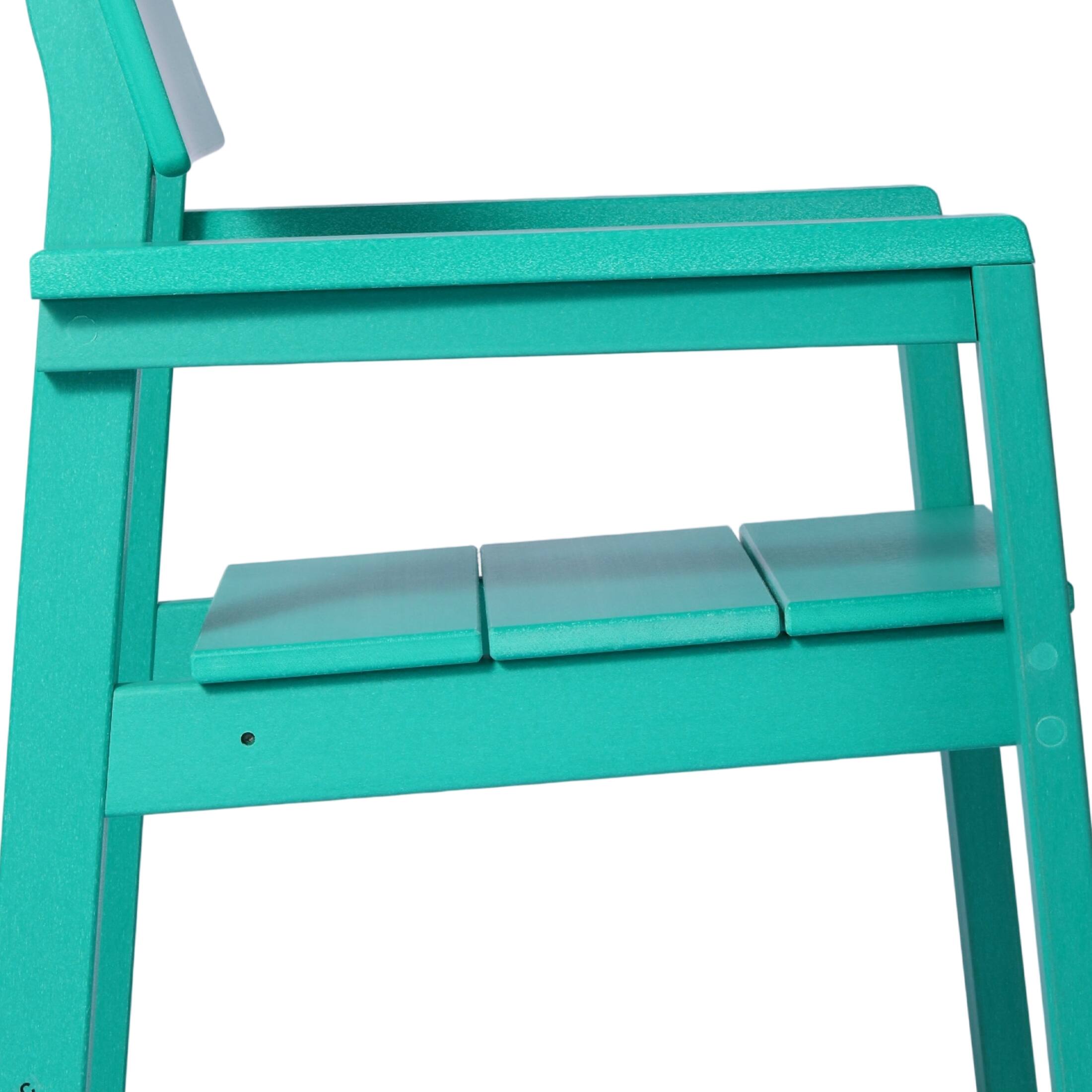 Alt View 4. WestinTrends - WestinTrends Paloma Modern HDPE Outdoor Patio Dining Arm Chairs (Set of 2) - Turquoise.