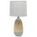 Front Zoom. Simple Designs - Ceramic Oblong Table Lamp - Gray/light wood.