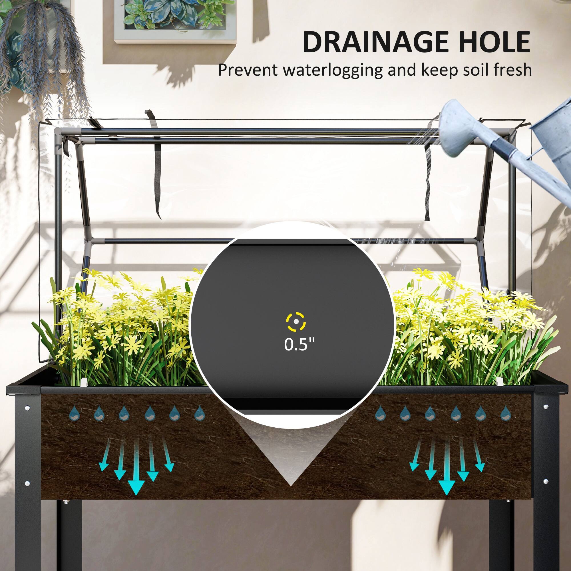 DRAINAGE HOLE  
Prevent waterlogging and keep soil fresh  
0.5"