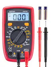 AstroAI AM33B
APO AC 0.00 V
HOLD 200 OFF 600 200 V~ 600 20 V
2000μ A~ 200m 200m 10 20M 200k 20k
CE 10A 1.5V 9V 12V BATT 2k 200 BATT COM VΩmA
MAX 250mA MAX 10A AT II 600V AT III 300V
1.5V MERCURY CADMIUM
1.5V MERCURY CADMIUM