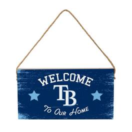 Evergreen Enterprises - Tampa Bay Rays 6" x 11" Welcome Home Wood Wall Sign with Rope Hanger - Multicolor