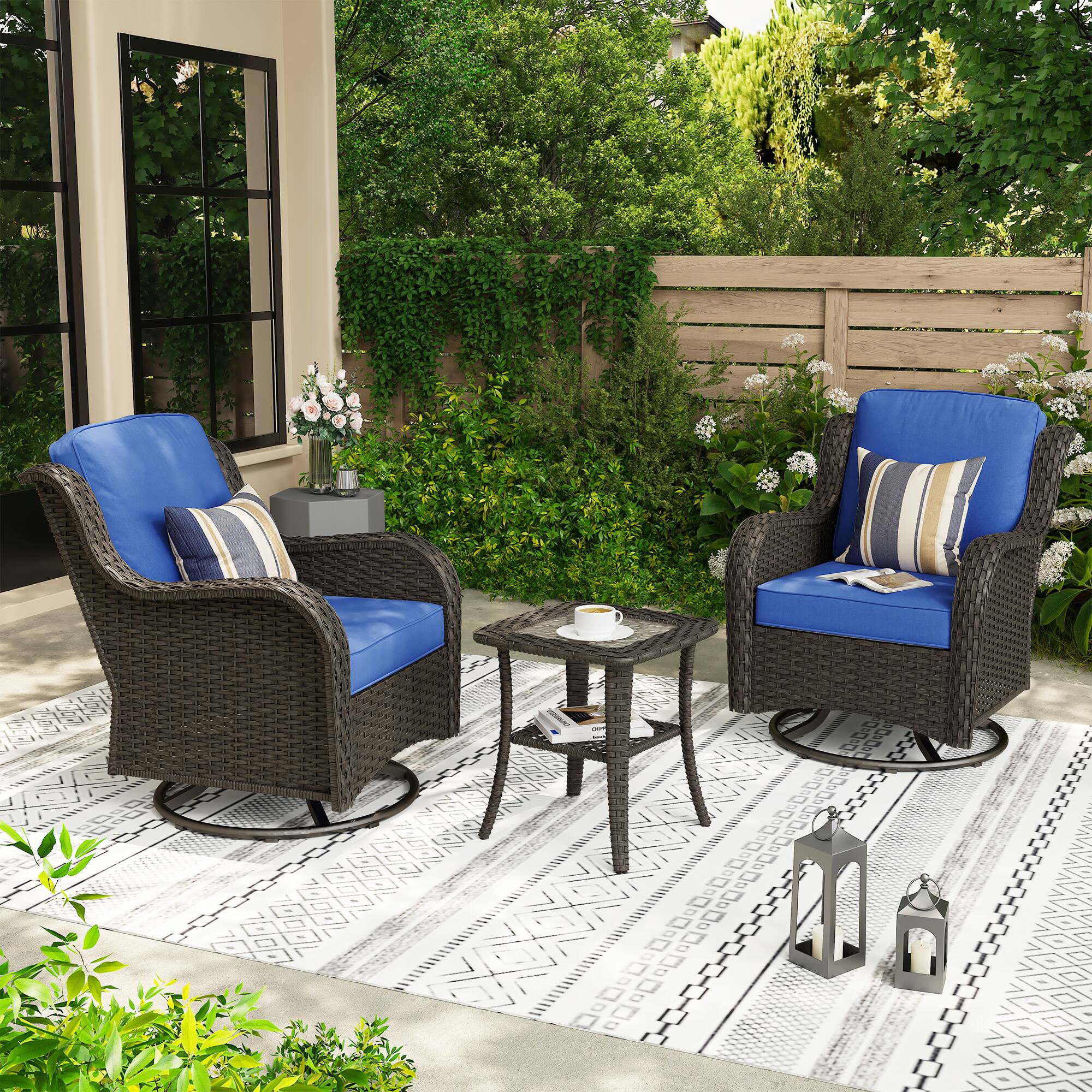 Navy Blue(Brown Wicker)