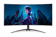 Front. Acer - Predator 34" QHD OLED Curved 240Hz 0.03ms FreeSync Gaming Monitor with HDR (DisplayPort, HDMI) - Black.