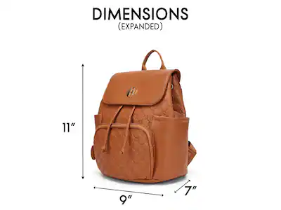 ELLE Luggage 10L Compass Vegan Leather Monogram Mini Backpack - Brown ELLE Luggage 10L Compass Vegan Leather Monogram Mini Backpack - Brown