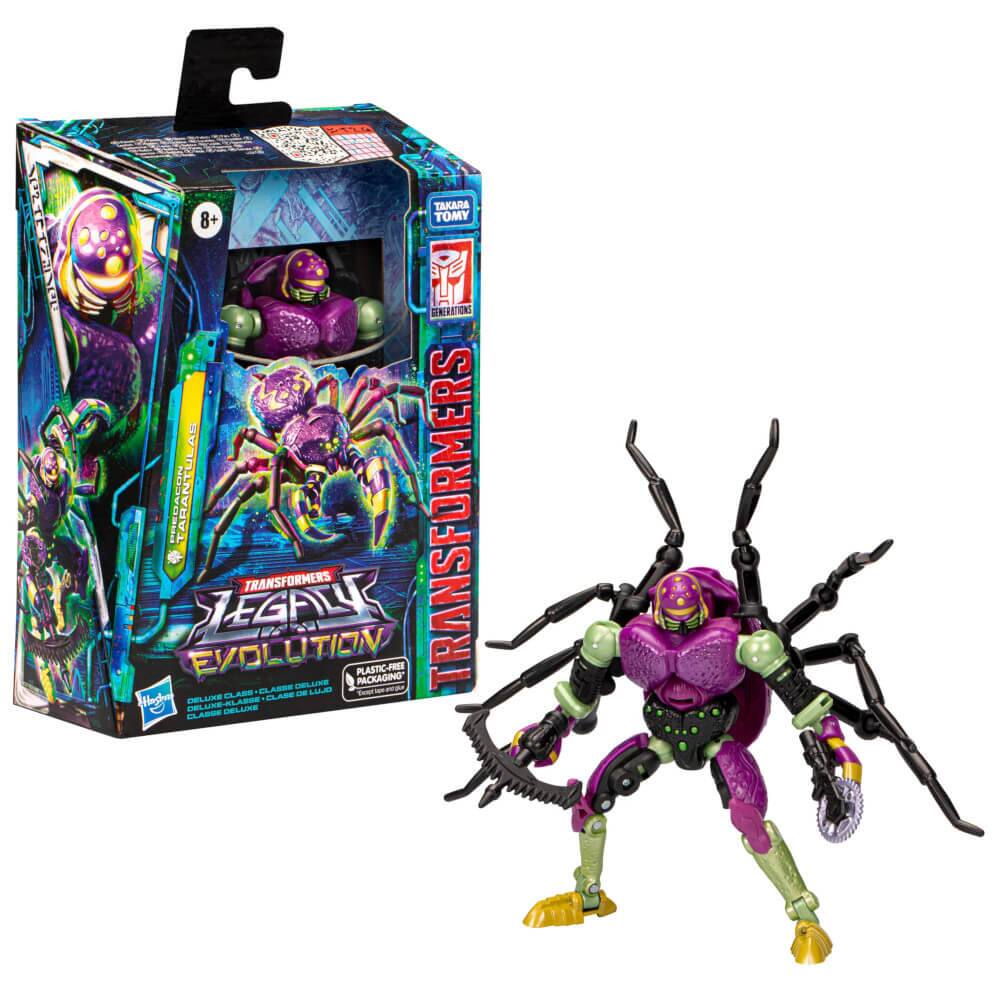 TAKARA TOMY  
TRANSFORMERS LEGACY EVOLUTION  
8+  
BLASTIC-FREE PACKAGING  
DELUXE CLASS  
PREDACON TARANTULA  
TRANSFORMERS  
DELUXE CLASS  
DELUXE DE L'ÉVOLUTION