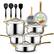 nutrichef STAINLESS STEEL EASY TO CLEAN COOKWARE SET 16 PIECES