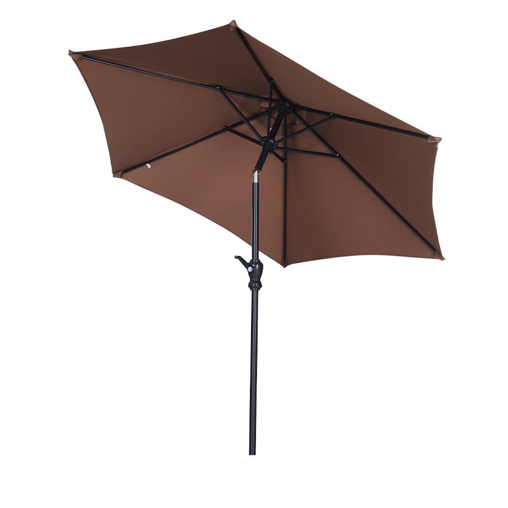 Left. Ainfox - Ainfox 7.5ft Patio Umbrella Without Lights - Coffee.