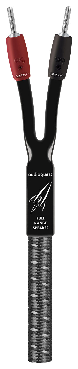 Angle View: AudioQuest - Rocket 44 20' Full-Range Speaker Cable (Pair) - Silver/Black/Gray
