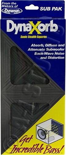 Front Standard. Dynamat - DynaXorb 6" x 6" x 1/4" Sub Pak (8-Pack).