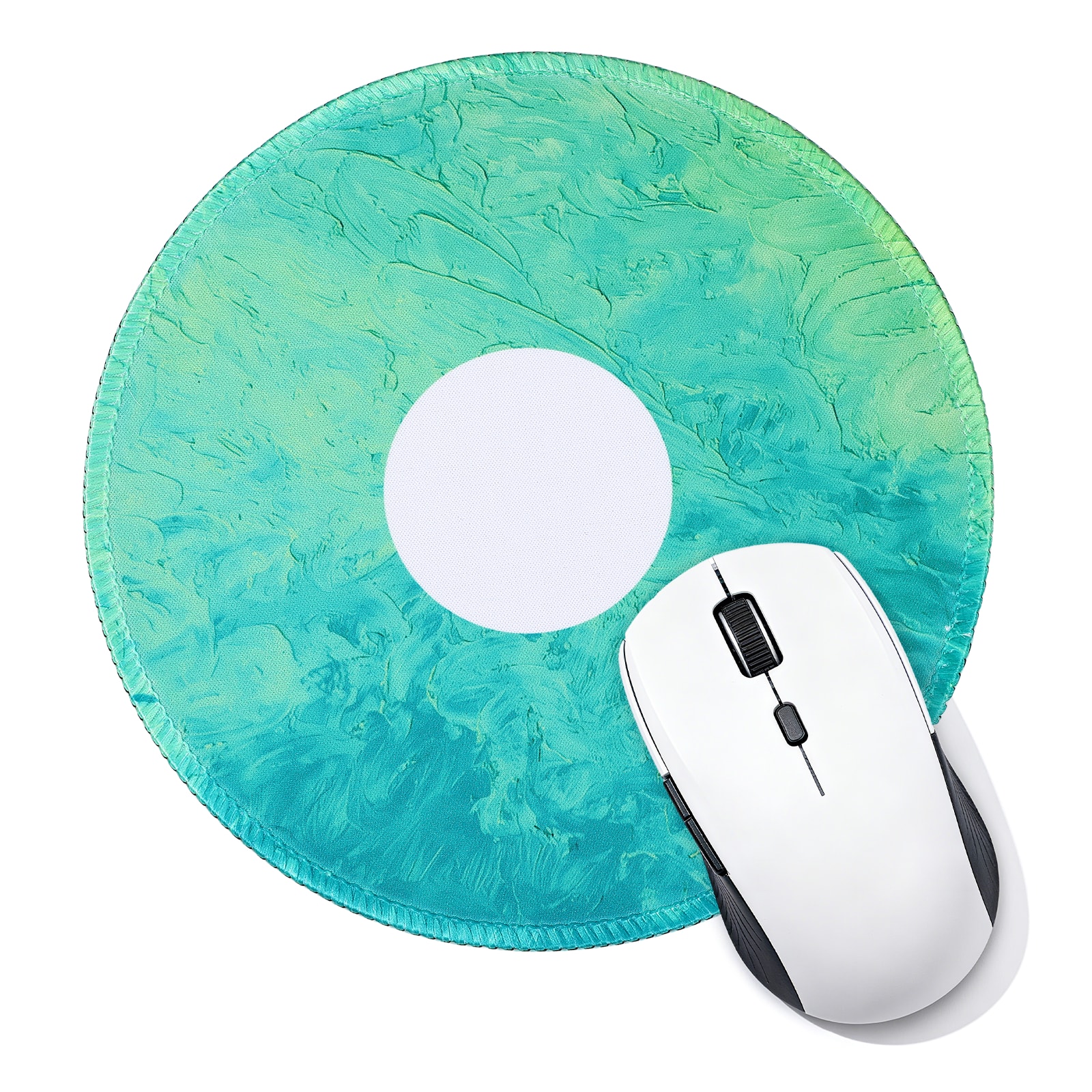 Unique Bargains - Donut Round Mouse Pad 7.9" Donut Printed Non-Slip Rubber Desk Mat for Office Home Laptop Computer Desk Accessories - Green