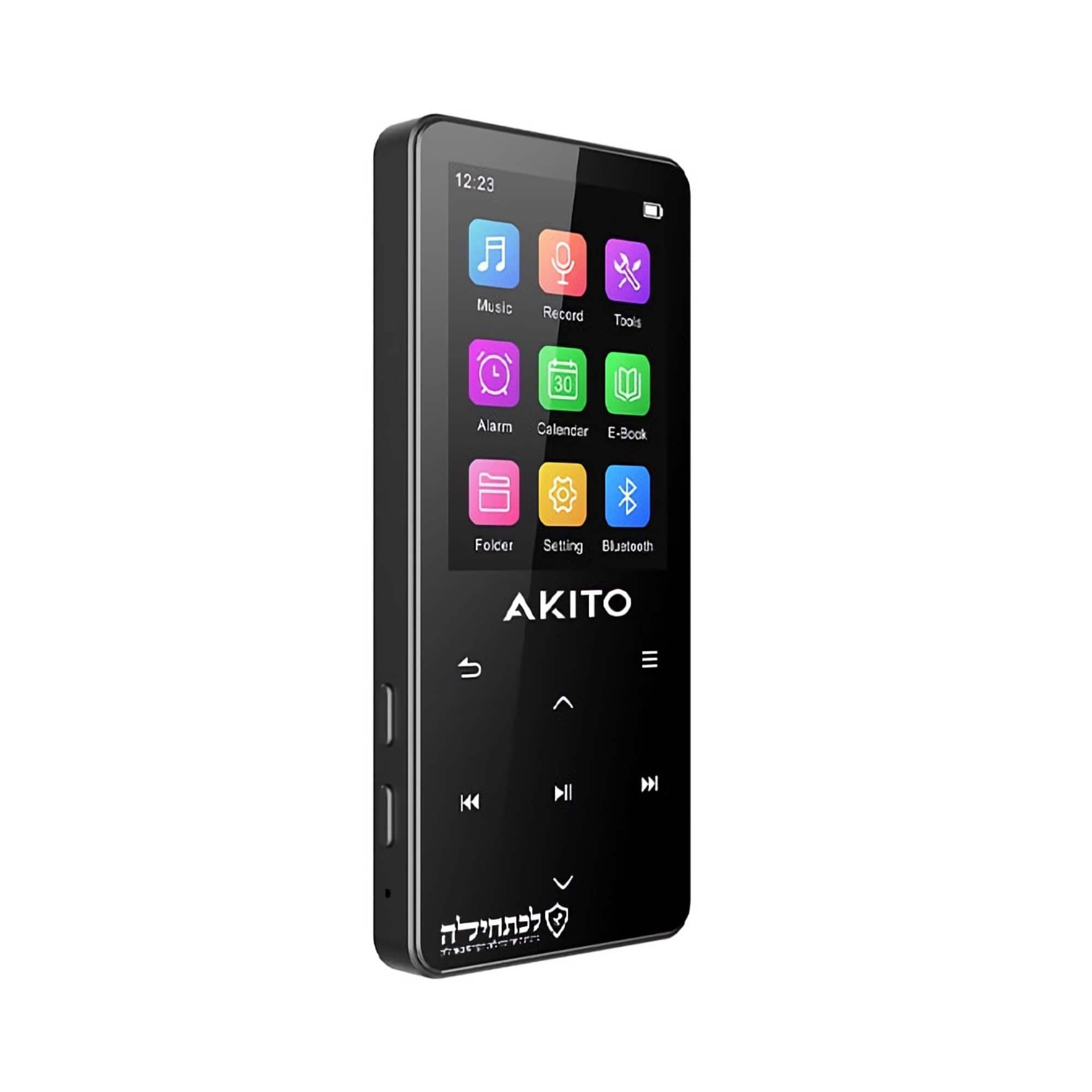 12:23  
Music  
Record  
Tools  
Alarm  
Calendar  
E-Book  
Folder  
Settings  
Bluetooth  
AKITO  
K4  
NI