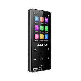 Akito - S12 Compact Kosher MP3 Player with 16GB Memory, Bluetooth and Recorder