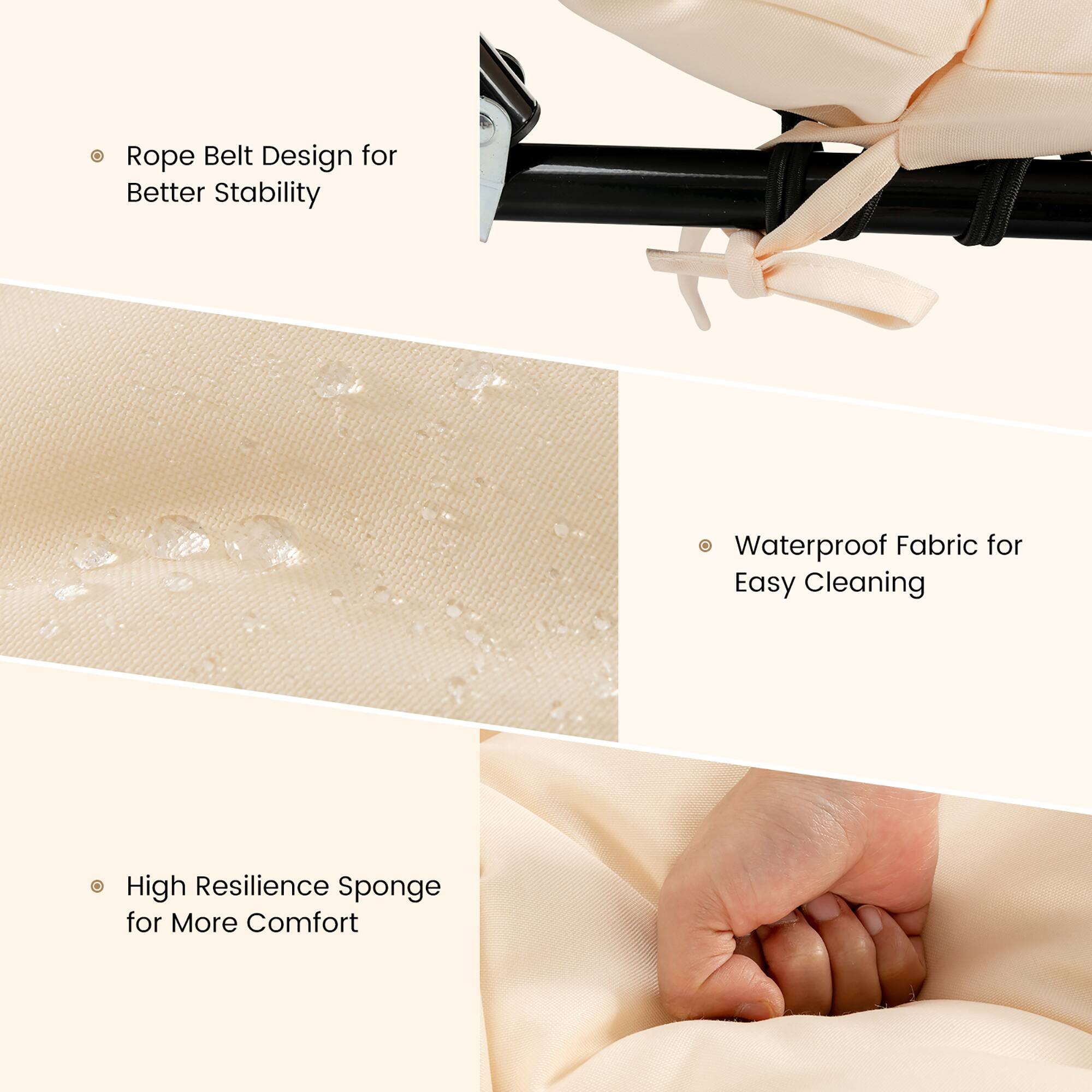 - Rope Belt Design for Better Stability
- Waterproof Fabric for Easy Cleaning
- High Resilience Sponge for More Comfort