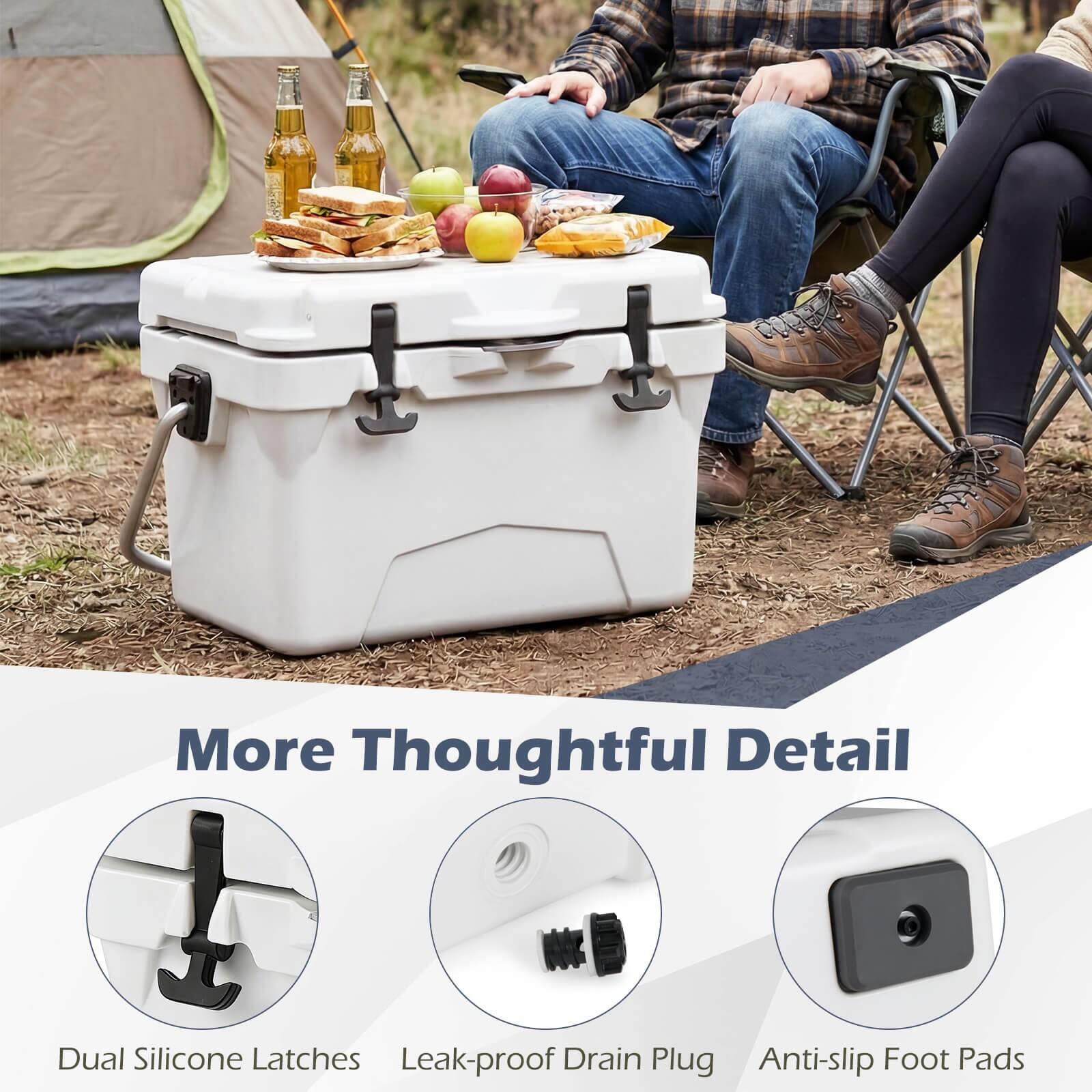 More Thoughtful Detail  
Dual Silicone Latches  
Leak-proof Drain Plug  
Anti-slip Foot Pads