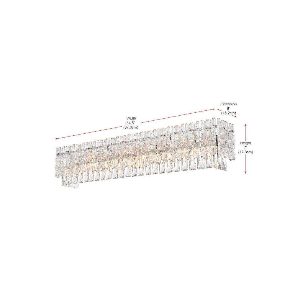 Width 34.5" (87.6cm) Extension 6" (15.2cm) Height 17" (17.8cm)