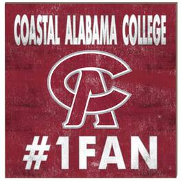 Jardine - Coastal Alabama Community College 10" x 10" #1 Fan Plaque - Maroon