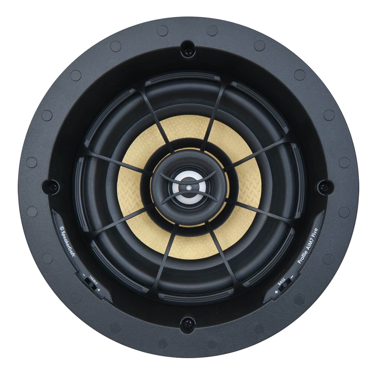 Front. SpeakerCraft - Profile AIM7 Five 7" In-Ceiling Speaker (Each) - Black.