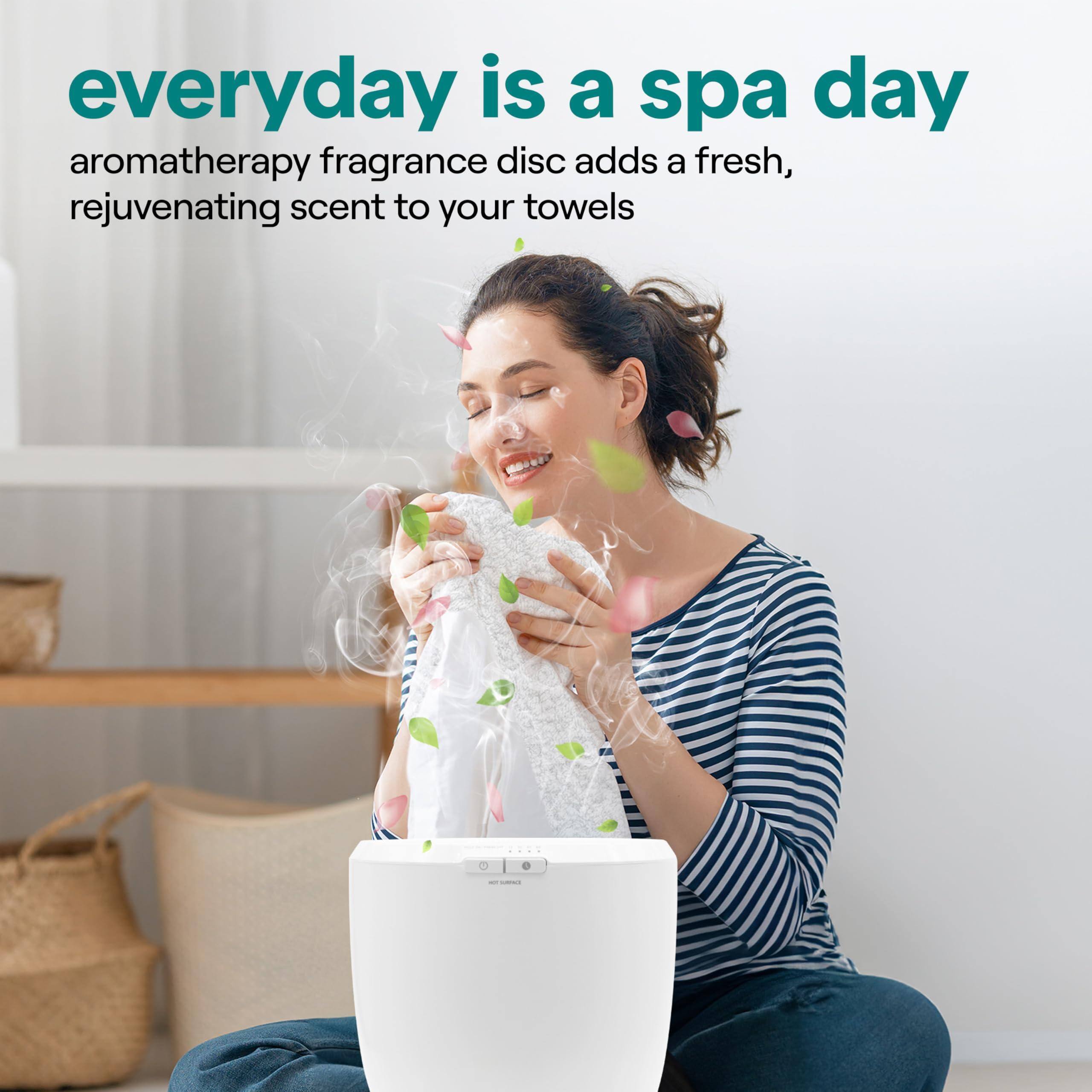 everyday is a spa day

aromatherapy fragrance disc adds a fresh, rejuvenating scent to your towels