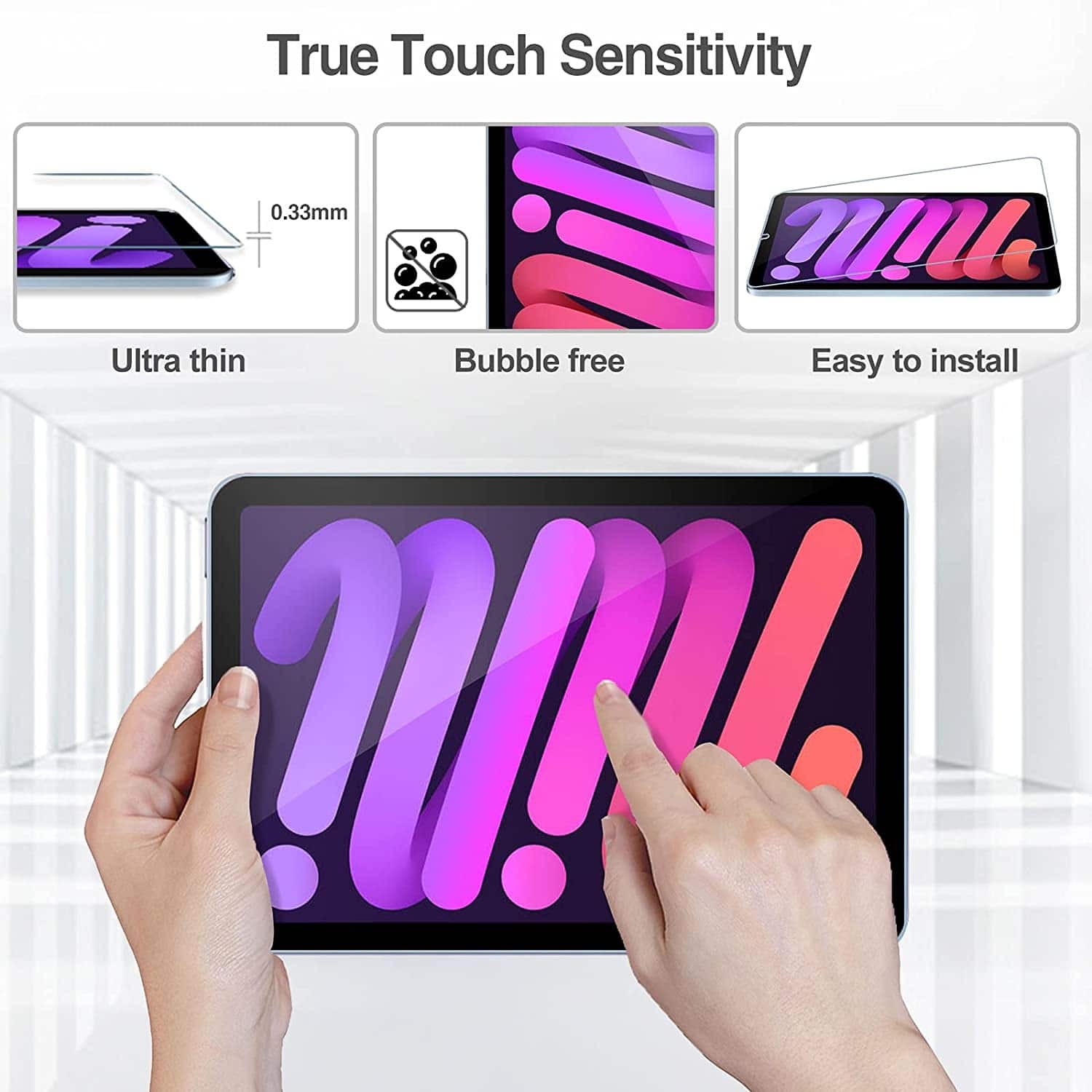 True Touch Sensitivity 0.33mm I 2! Ultra thin Bubble free Easy to install ?!