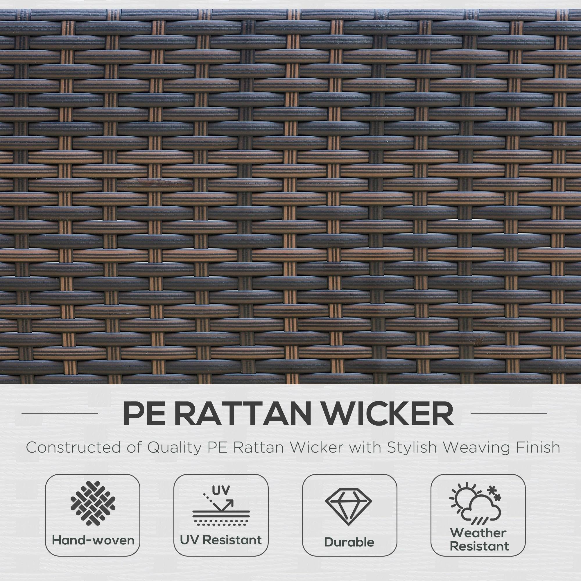 PE RATTAN WICKER, Constructed of Quality PE Rattan Wicker with Stylish Weaving Finish, Hand-woven, UV Resistant, Durable, Weather Resistant