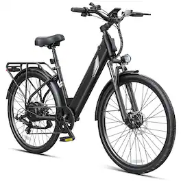 DYU - 26" Electric Bike with 499.2 WH Battery, 19.8MPH - Black