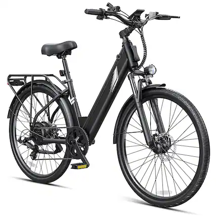 Front. DYU - 26" Electric Bike with 499.2 WH Battery, 19.8MPH - Black.