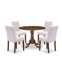 East West Furniture - 5 Piece Dining Room Table Set contain A Dining Table - Brown