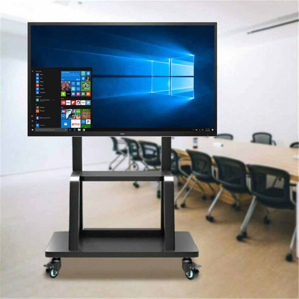Smart Tech - Mobile Floor Stand for Dell Interactive Monitor C7017T - Black