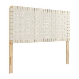 FurniFact - Vegan Leather Queen Headboard with DurableTexture for Bedroom - Beige