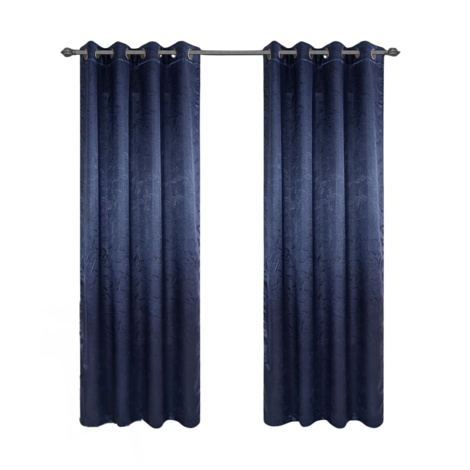 Olivia Gray - 100% Polyester 200 GSM Arlo Embossed Blackout Grommet Curtain Panel 54" x 84" - Navy