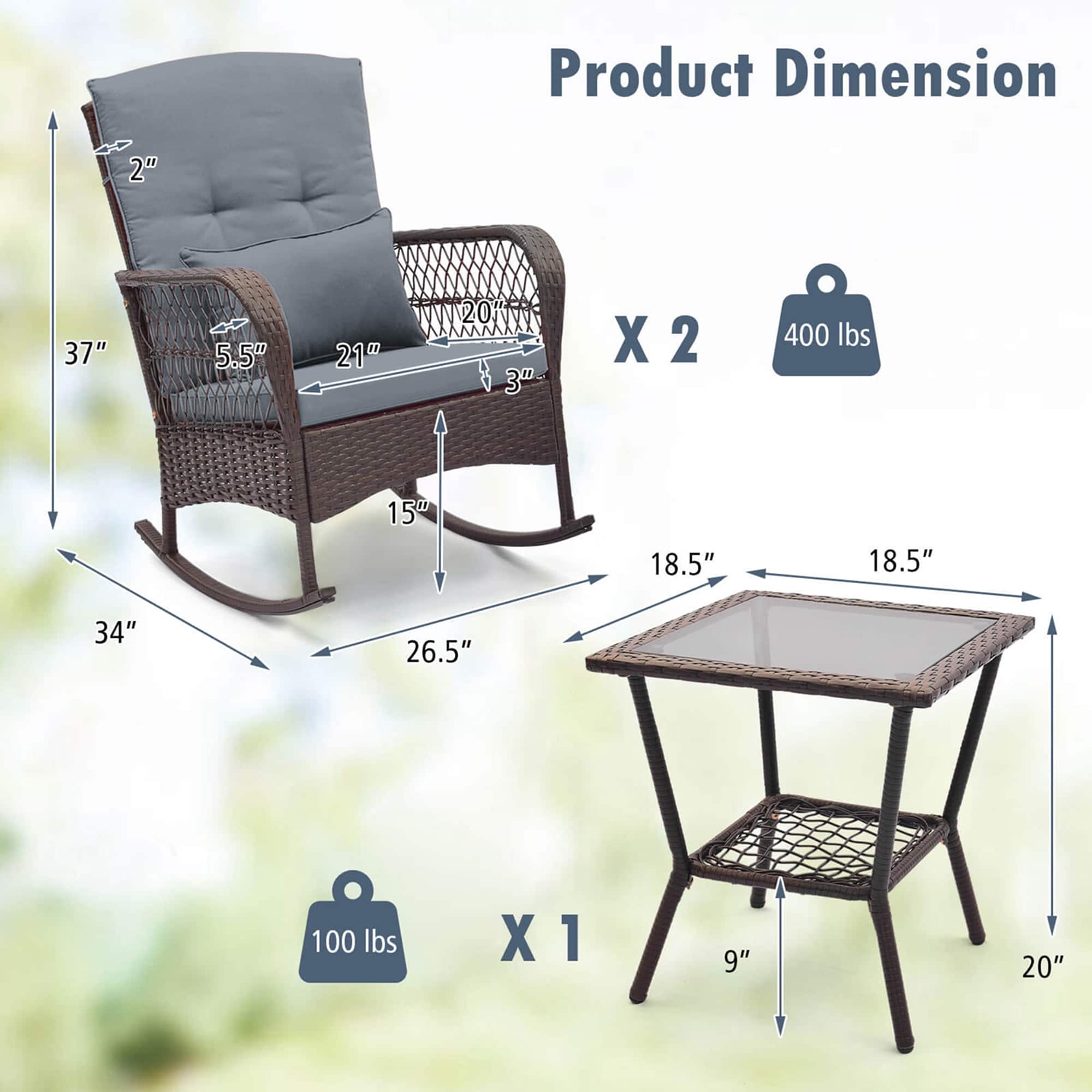 Product Dimension: 2" 37" 5.5" 21" 201 30 X 2 400 lbs 15 18.5" 18.5" 34" 26.5" 100 lbs X1 1 9" 20"