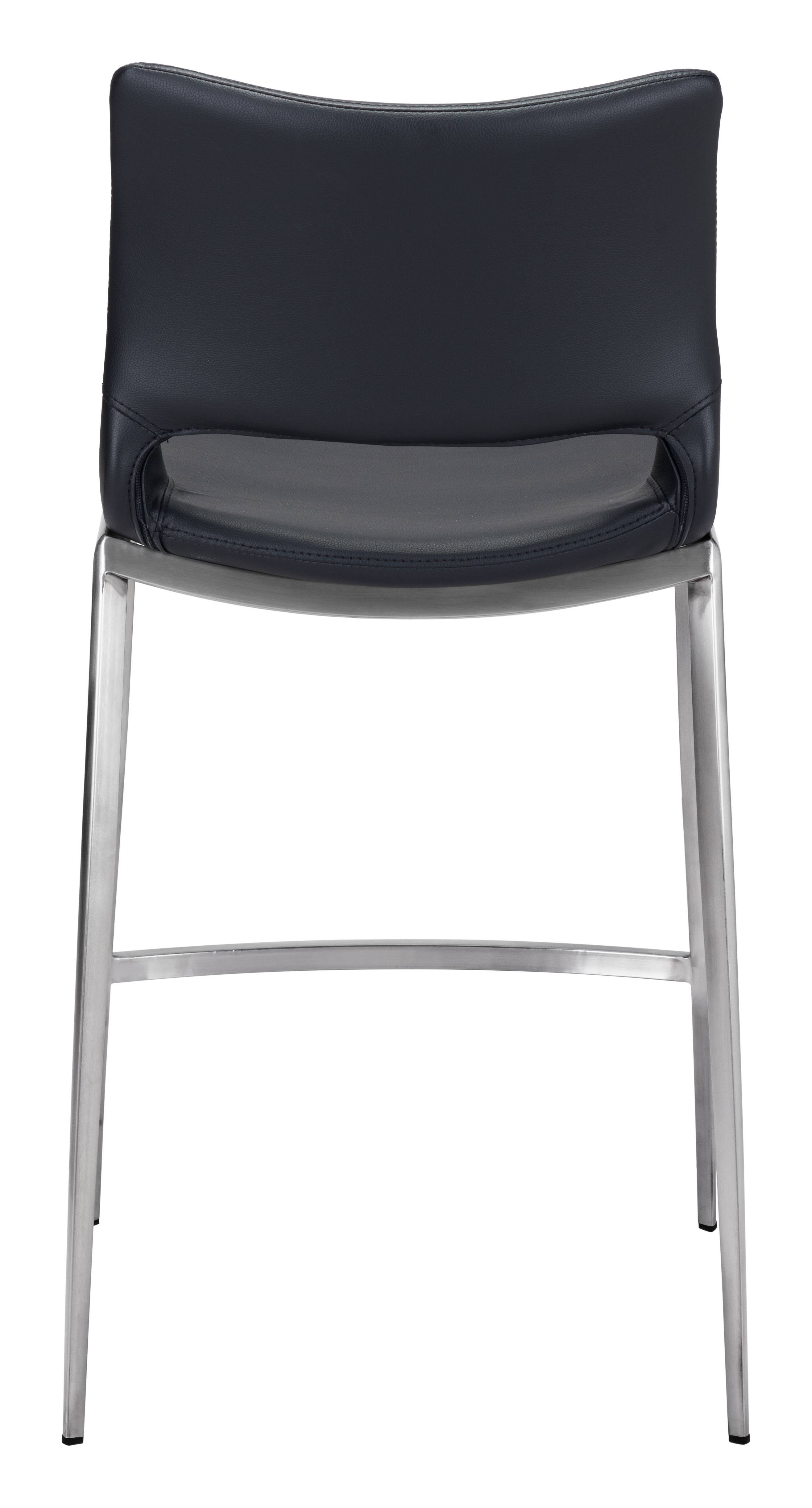 Alt View 2. Hivvago - Ace Counter Stool (Set of 2) Black & Silver - Black & Silver.
